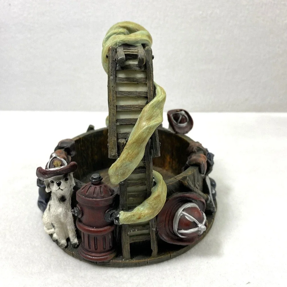 Decorative Firehouse Dalmation Fireman Ladder Hose‎ Basket w/ Handle Home Decor